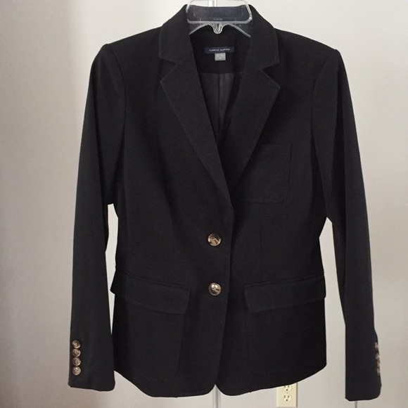 New with tags TOMMY HILFIGER BLACK BLAZER with brown buttons Size 4. Office/Out - Picture 1 of 8